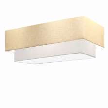 Plafon Duplo Retangular Vivare Md-3044 Cúpula em Tecido 70x30cm x 60x25cm LA/BR - Bivolt