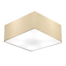 Plafon Quadrado Md-3012 Cúpula em Tecido 21/50x50cm Algodão Crú - Bivolt