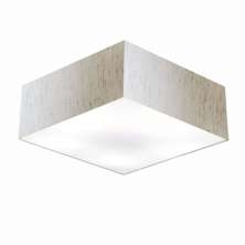 Plafon Quadrado Md-3050 Cúpula em Tecido 12/40x40cm Linho Bege - Bivolt