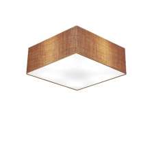 Plafon Quadrado Md-3050 Cúpula em Tecido 12/40x40cm Palha - Bivolt