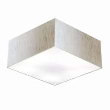 Plafon Quadrado Md-3053 Cúpula em Tecido 21/60x60cm Linho Bege - Bivolt