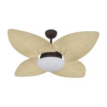Ventilador de Teto Kovalski Marrom Texturizado 4 Pás Palmae Natural 127V