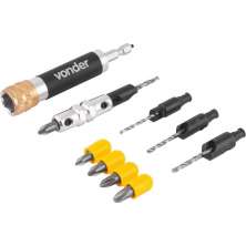 Jogo de bits ponteiras e brocas escareadoras 11 peças encaixe de 1/4" VONDER