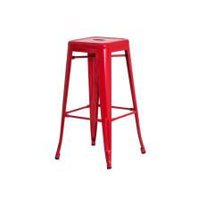 Banqueta Tolix Iron Design Industrial Vermelha 76 cm Aço Cozinha Bar Bistrô Bancada