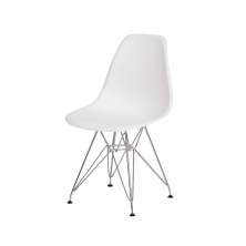 Cadeira Eiffel Eames Branca Base Cromada Sala Cozinha Jantar