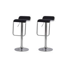 Kit 2 Banquetas Style Preta Base Giratória Cromada Altura Regulável Cozinha Bar Bancada