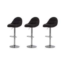 Kit 3 Banquetas Gomos II Marrom Café Base Giratória Cromada Altura Regulável Cozinha Bar Bancada