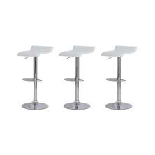 Kit 3 Banquetas Tóquio Belo Horizonte Branca Base Giratória Altura Regulável Cozinha Bar Bancada