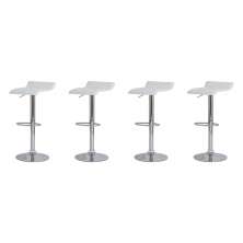 Kit 4 Banquetas Tóquio Belo Horizonte Branca Base Giratória Altura Regulável Cozinha Bar Bancada