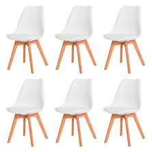 Kit 6 Cadeiras Leda Saarinen Design Branca Sala Cozinha Jantar