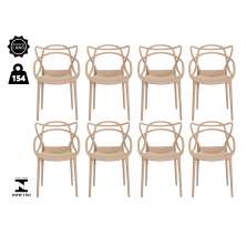 Kit 8 Cadeiras Allegra Nude Sala Cozinha Jantar