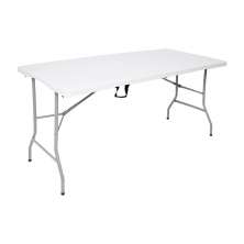 Mesa Dobrável Tipo Maleta Prática e Durável 152x60cm Branca - WAW Design