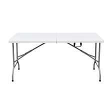 Mesa Dobrável Tipo Maleta Prática e Durável 180x70cm Branca - WAW Design