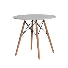 Mesa Eiffel Eames Base Madeira Branca 120cm