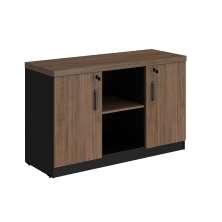 Armário Baixo Credenza p/ Escritório 1,20 Web40 Ameixa/Preto