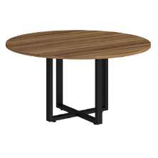 Mesa Reunião redonda Web25 1,20x1,20 Pé Quadro Nogal / Preto