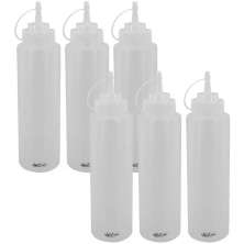 Kit 6 Bisnaga 1000ml Tubos para Maionese Lanchonete Restaurantes Food Trucks