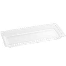 12 Travessas Cristal Wolff Pearl 30x13x3cm Retangulares Bandeja Decorativa para Servir