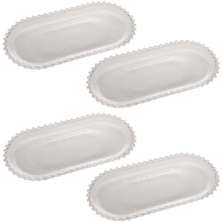 4 Travessas de Cristal Pearl Wolff 30x15x2cm Servir Salgados Doces Decorativas