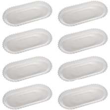 8 Travessas Bandejas de Mesa Cristal Pearl Wolff 30x15x2cm Oval para Buffet Restaurante