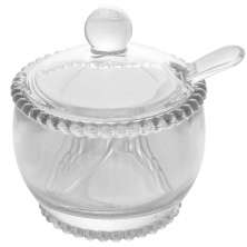 Açucareiro Wolff Pearl de Cristal com Colher 200ml Porta Açú