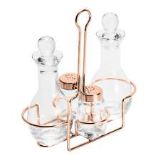Conjunto de Galheteiro com 4 Peças Sous Chef Incolor e Rosé