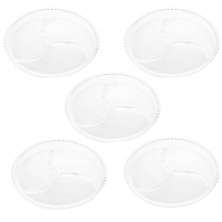 Jogo 5 Petisqueiras De Cristal 23cm Wolff Pearl 3 Divisórias Doces Aperitivos Mesa Posta 