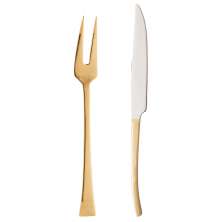 Jogo de Talheres com 2 Peças Berna Dourado