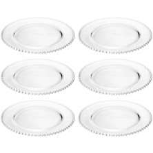 Kit 6 Sousplat de Cristal Wolff 32cm Lugar Americano Redondo
