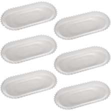 Kit 6 Travessas Cristal Pearl Wolff Bandejas Buffet Servir Oval Hotel Café Manhã