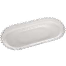 Travessa Oval de Cristal Pearl Wolff 30x15x2cm para Mesa Pos