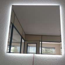 Espelho Lapidado Bisotê Iluminado com Led Frio - 90X100 cm