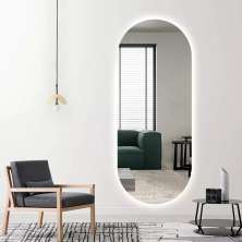 Espelho Lapidado Oval Iluminado com led frio - 50x120cm