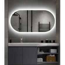 Espelho Lapidado Oval Iluminado com led frio - 50x80cm