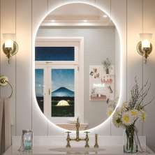 Espelho Lapidado Oval Iluminado com led frio - 60x80cm