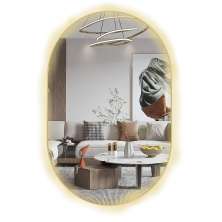 Espelho Lapidado Oval Iluminado com led quente - 60x80cm