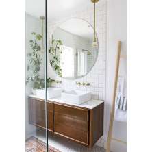 Espelho Redondo Lapidado Prata Cristal - 60cm