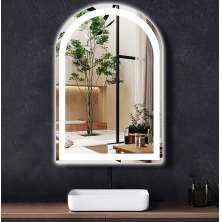Espelho jateado Arco Janelinha Iluminado com LED frio - 60x80cm