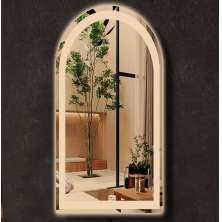 Espelho jateado Arco Janelinha Iluminado com LED quente - 60x150cm
