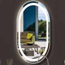 Espelho jateado Oval Iluminado com led frio - 50x120cm