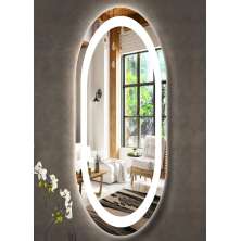 Espelho jateado Oval Iluminado com led frio - 60x150cm