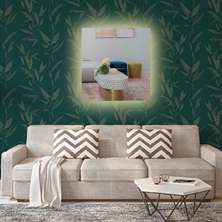 Espelho lapidado bisotê iluminado com LED quente - 40x40cm