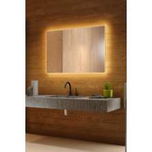 Espelho lapidado bisotê iluminado com LED quente - 40x70cm