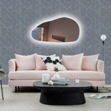 Espelho orgânico decorativo iluminado com led frio 43x76cm