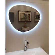 Espelho orgânico decorativo iluminado com led frio 64x54cm