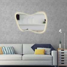 Espelho orgânico silhueta iluminado com led quente 50x70cm