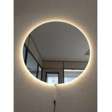 Espelho redondo iluminado com led quente 60cm