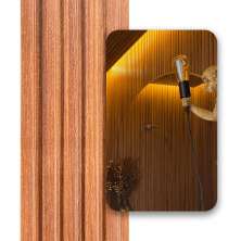 Painel Ripado Wpc Interno Low Cor: Nogueira 2,90m x 15cm (0,43m²)