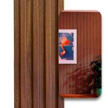 Painel Ripado Wpc Interno Wave Cor: Imbuia 2,90m x 14cm (0,406m²)
