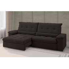 Sofá Alion Retrátil/Reclinável 4Lugares Suede Marrom 2,15m - Xflex